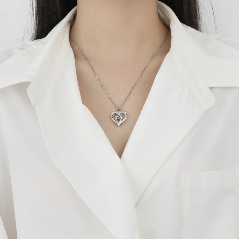 Mother and Daughter Heart-Shaped Necklace