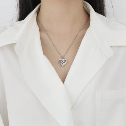 Mother and Daughter Heart-Shaped Necklace