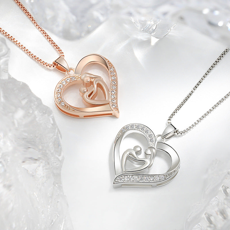 Mother and Daughter Heart-Shaped Necklace