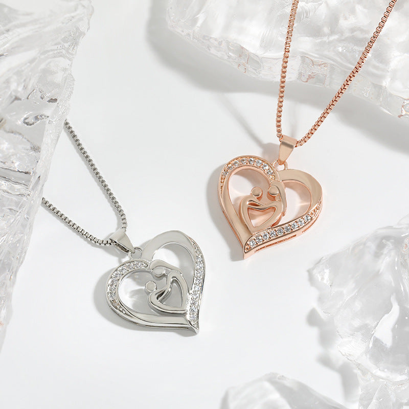 Mother and Daughter Heart-Shaped Necklace