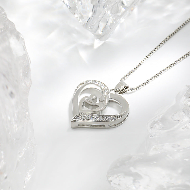 Mother and Daughter Heart-Shaped Necklace