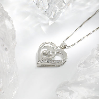 Mother and Daughter Heart-Shaped Necklace