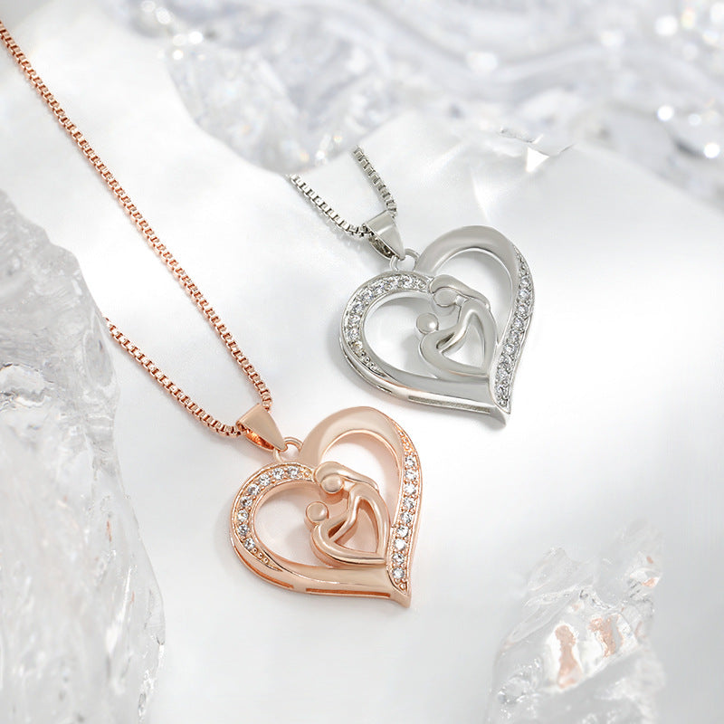Mother and Daughter Heart-Shaped Necklace
