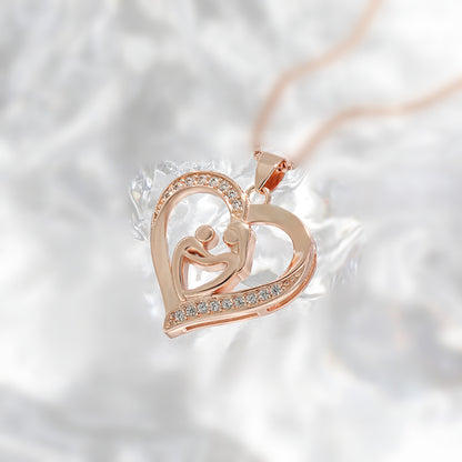 Mother and Daughter Heart-Shaped Necklace