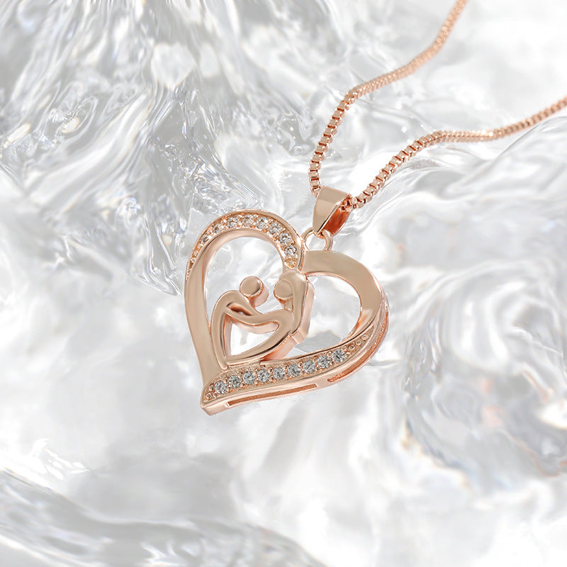 Mother and Daughter Heart-Shaped Necklace
